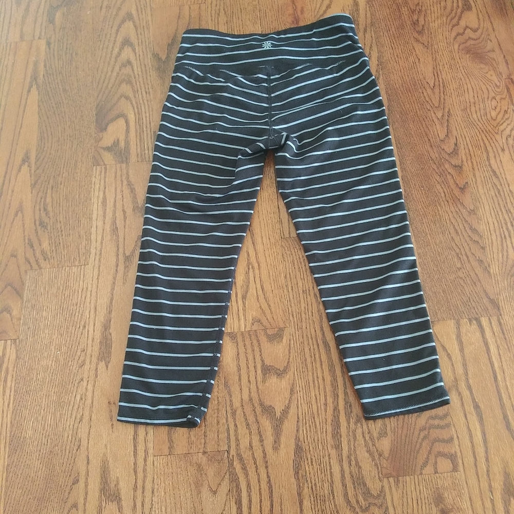Athleta Chaturanga Capri Stripped Tight Leggings - Picture 2 of 5